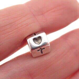 Pandora 925 Sterling Silver Faith Hope & Love Slide Bead Charm